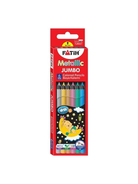 Fatih Kuru Boya Kalemi Tam Boy Jumbo Metalik 6 Lı 33360 ürün görseli 1