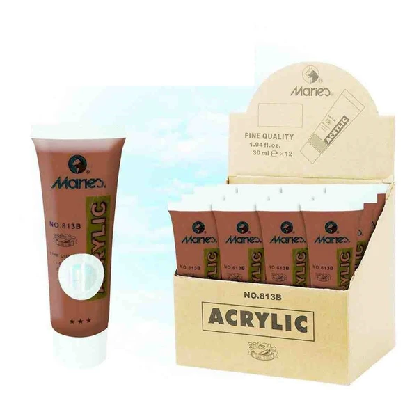 Maries Akrilik Boya Durnt Sienna 30 Ml. 12 Li 684 813B (1 Paket 12 Adet) ürün görseli 1