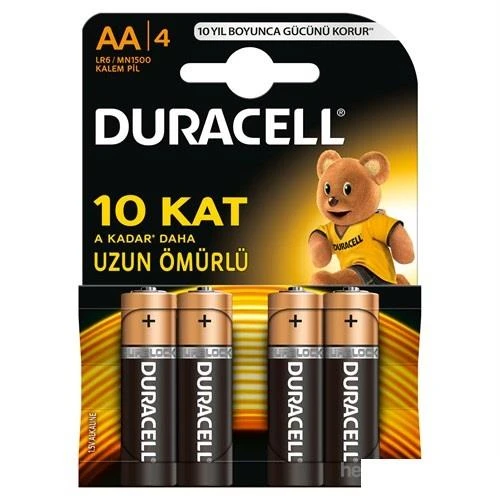 Duracell Alkalin Kalem Pil (AA) 4 Lü 2A4 (4 Lü PAket) ürün görseli 1
