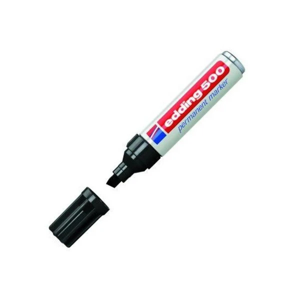 Edding 500 Markör Permanent Kalemi 2-7 Mm Siyah Kesik Uçlu (10 Lu Paket) ürün görseli 1