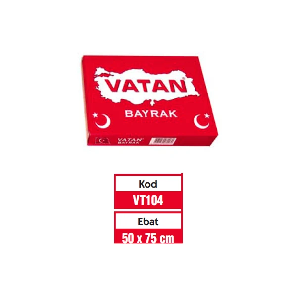 Vatan Vt104 Bez Türk Bayrağı Yüzde100 Polyester 50X75Cm (5 Li Paket) ürün görseli 1