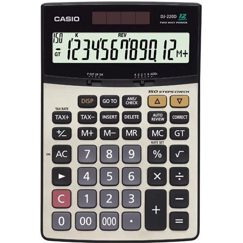 Casio Dj-220-D 12 Hane Hesap Makinesi DJ-220DPLUS-W-DP(PH) ürün görseli 1