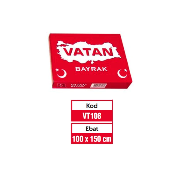 Vatan Türk Bayrağı 100X150 Cm Vt-108 ürün görseli 1