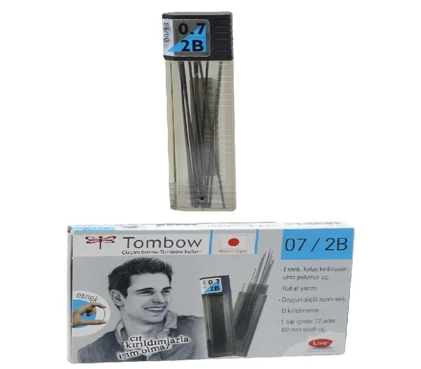 Tombow Min 0,7 Mm 2B Versatil Kalem Ucu Klasik 12 Li (1 Paket 12 Tüp) ürün görseli 1