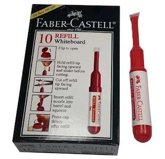 Faber-Castell W-20 Tahta Kalem Mürekkebi Kırmızı 10 Lu 5050254321000 (1 Paket 10 Adet) ürün görseli 1