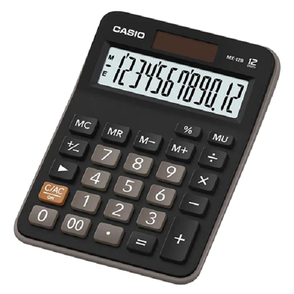 Casio Mx-12-B 12 Hane Hesap Makinesi MX-12B-BK-W-DC ürün görseli 1