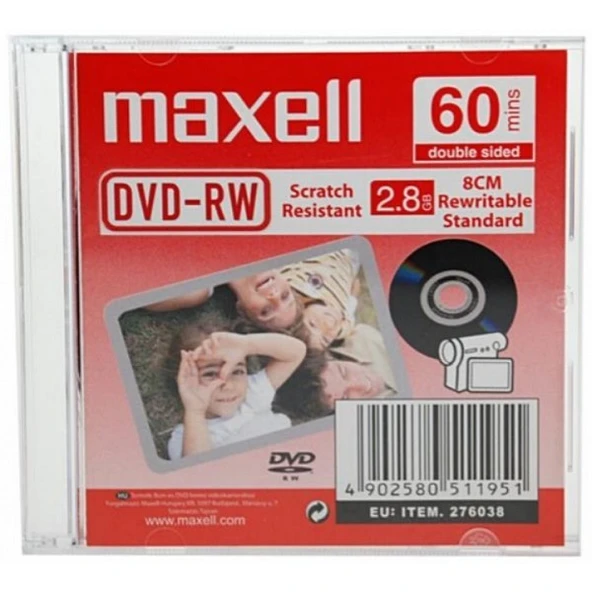 Maxell Mini Dvd-Rw 2.8 Gb Camcorder 60Mın Hg N-C Jewel Case 1 Adet ürün görseli 1