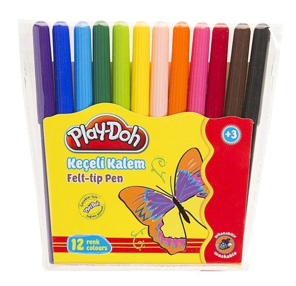 Play-Doh Keçeli Kalem 12 Renk Pvc 2 Mm Play-Ke005 ürün görseli 1