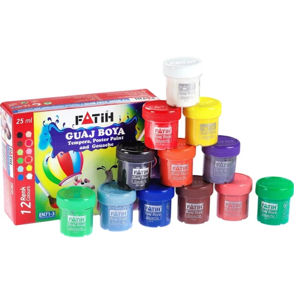 Fatih Guaj Boya 12 Renk 12X25 Ml Fa50420Gb12R ürün görseli 1