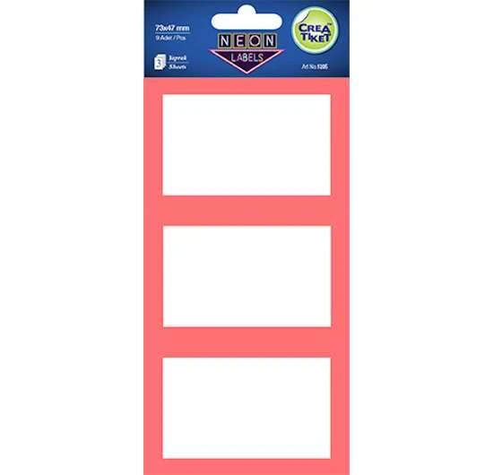 Crea Tiket 1205 Poşet Etiket Köşeli 9 Lu 73X47 Mm Kırmızı (12 Li Paket) ürün görseli 1