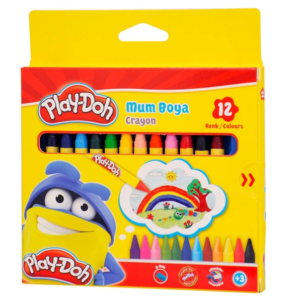 Play-Doh Crayon Mum Boya 12 Renk Karton Kutu 8 Mm PLAY-CR004 ürün görseli 1