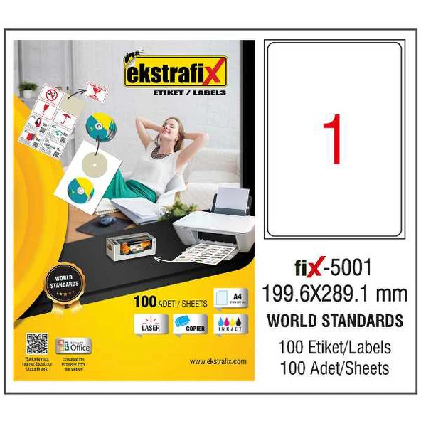 Ekstrafix Lazer Etiket 199,6X289,1Mm Fix-5001 8699071150015 ürün görseli 1