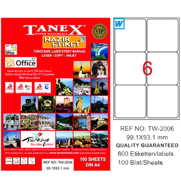 Tanex Tw-2006 Lazer Etiket 99X93 Mm ürün görseli 1