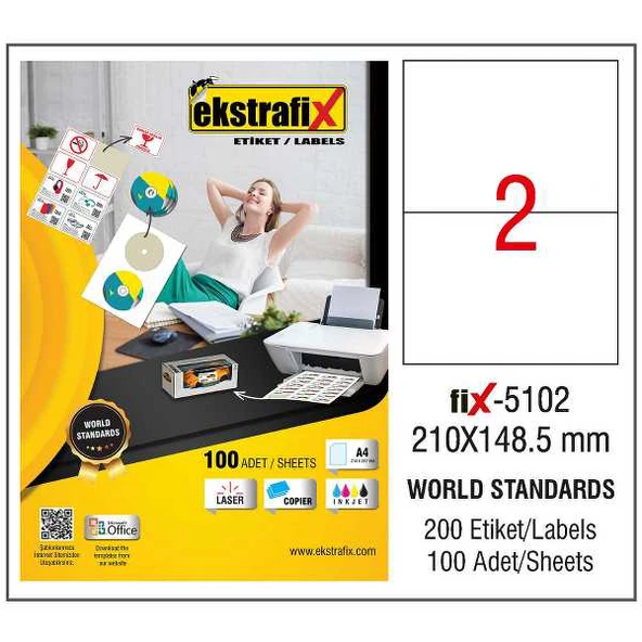 Ekstrafix Lazer Etiket 210X148.5Mm Fix-5102 8699071151029 ürün görseli 1