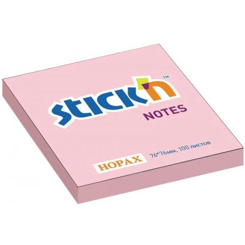Hopax Stickn 21148 Yapışkanlı Not Kağıdı 100 Yaprak 76Mm X 76Mm Pastel Pembe (12 Koçan) ürün görseli 1