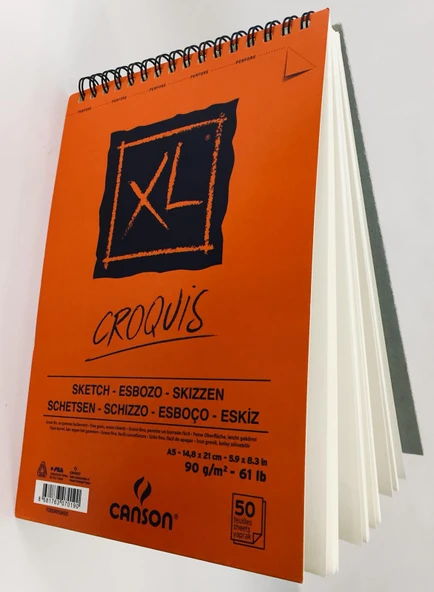 Canson A5 Croquis Xl Eskiz Defteri 90Gr Üst Spiralli 50 Yaprak (Resim Ve Çizim Defteri) ürün görseli 1