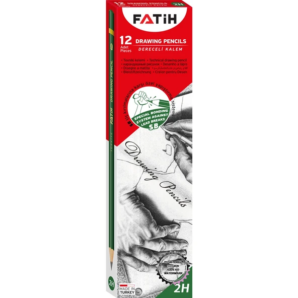 Fatih Dereceli Kurşun Kalem 2H Fa15010Kl2H 12 Li (1 Paket 12 Adet) ürün görseli 1