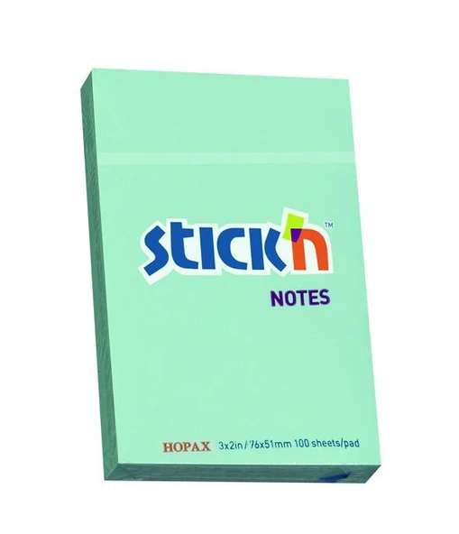 Hopax Stickn 21146 Yapışkanlı Not Kağıdı 100 Yaprak 76X51 Mm Pastel Mavi (12 Koçan) ürün görseli 1