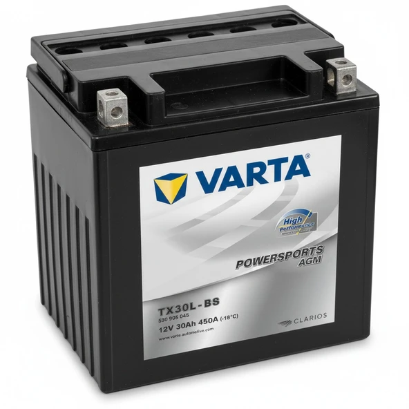 Varta Powersports YTX30L-BS AGM 12 V 30 Ah 450 CCA Motosiklet Aküsü ürün görseli 1