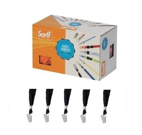 Sarff Kart İpi Metal Klipsli Siyah 50 Li (1 Paket 50 Adet) ürün görseli 1