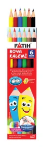 Fatih Kuru Boya Kalemi Karton Kutu Tam Boy 6 Renk 33106 Fa33106Kb6Rtb ürün görseli 1