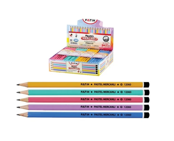 Fatih Kurşun Kalem Köşeli Mercanlı Pastel Renkli Fa12060Kl00 (144 Lü Paket) ürün görseli 1