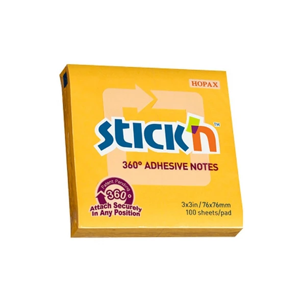 Hopax Stickn Yapışkanlı Not Kağıdı 76X76 Mm 360 Altın 100 Yaprak 12 Li (12 Li Paket) ürün görseli 1