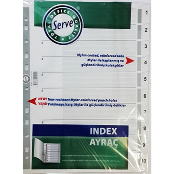 Serve Sv-5324 Karton Seperatör 1-10 Rakamlı ürün görseli 1