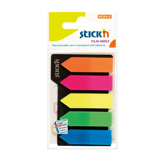 Hopax Stickn 21143 İndeks (İşaret Bandı) Yapışkanlı 25 Yaprak 45X12 Mm Ok Şekilli 5 Li ürün görseli 1