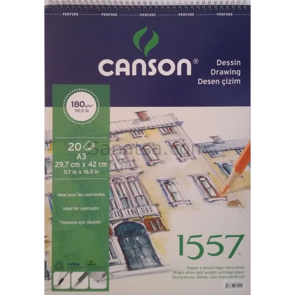 Canson Resim Ve Çizim Blok A4 120 Gr 40 Yaprak Üstten Spiralli Fcns12040A4Us ürün görseli 1
