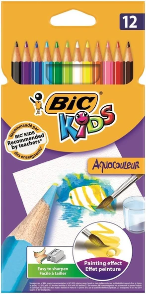 Bic Aquacouleur Kuru Sulu Boya 12 Renk 8575613 ürün görseli 1