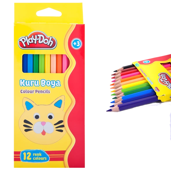 Play-Doh 12 Renk Boya Kalemi Tam Boy Play-Ku001 ürün görseli 1