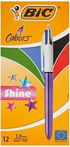 Bic 951351 Tükenmez Kalem Shine 4 Colours Mor Gövde 12 Li (1 Paket 12 Adet) ürün görseli 1