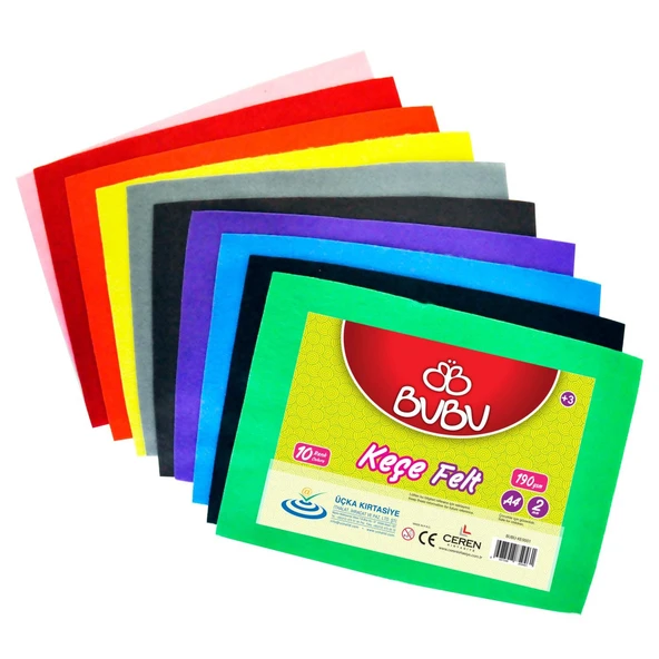 Bu-Bu Karışık Keçe 20X30 Cm 10 Lu BUBU-KE0001 ürün görseli 1