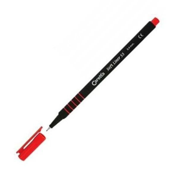 Caretta Soft Liner Keçe Uç Kalem Kırmızı CS-55-02 10 Lu (1 Paket 10 Adet) ürün görseli 1