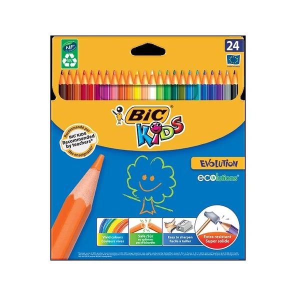 Bic Evolution Kuru Boya Kalemi 24 Lü Kutu 937515 ürün görseli 1