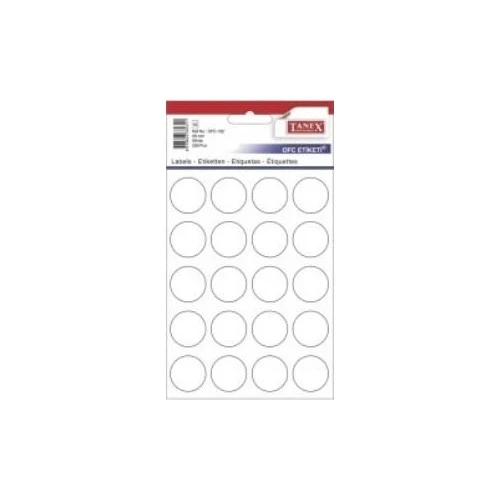 Tanex Ofc-132 Ofis Etiketi Poşetli Yuvarlak 25 Mm Beyaz (10 Lu Paket) ürün görseli 1