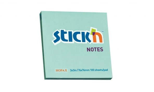 Hopax Stickn 21149 Yapışkanlı Not Kağıdı 100 Yaprak 76X76 Mm Pastel Mavi (12 Koçan) ürün görseli 1