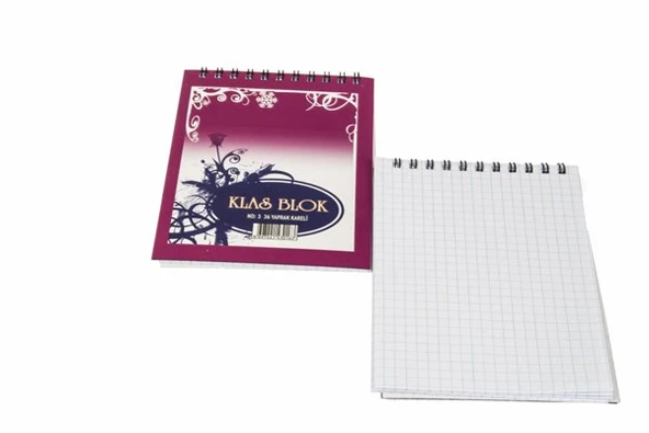 Klas Bloknot No:3 Kareli 36 Yaprak 24 Lü (1 Paket 24 Adet) ürün görseli 1