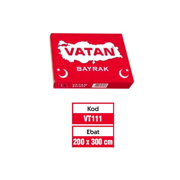 Vatan Türk Bayrağı 200X300 Cm Vt-111 ürün görseli 1