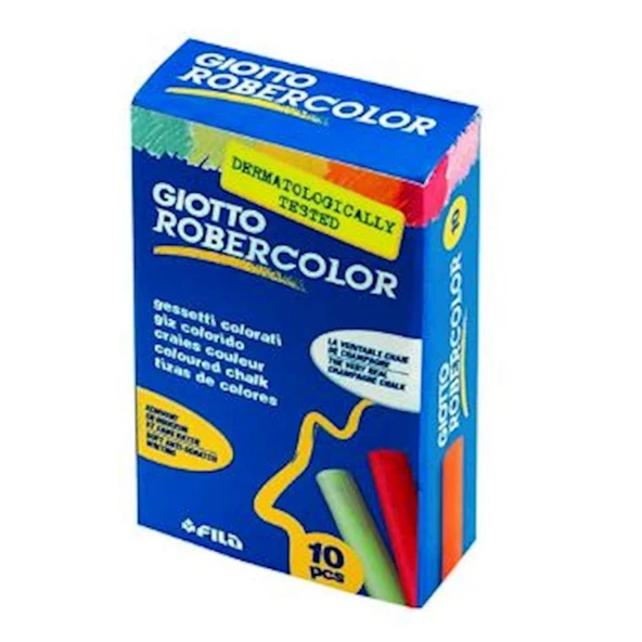 Robercolor Tebeşir Yuvarlak Tozsuz 10 Lu Karışık Renk 538900 (10 Paket) ürün görseli 1