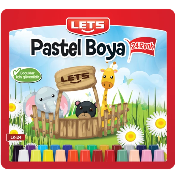 Lets 24 Renk Pastel Boya Plastik Çantalı Lk-24 ürün görseli 1