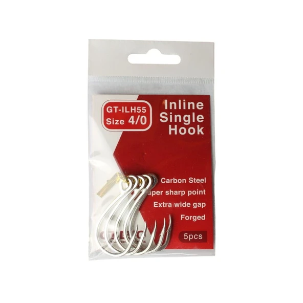 GT-Bio İn Line Single Hook ILH55 - 4/0 - 5 pcs - Resim 2