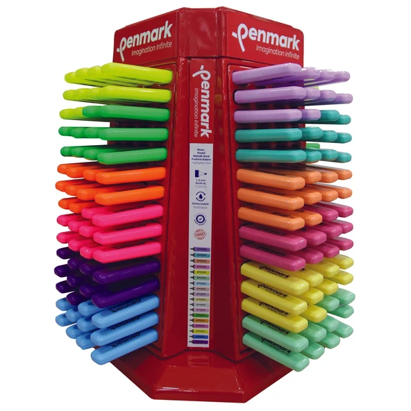Penmark Fosforlu Kalem Karışık Renk HS505480 (480 Li Stand) ürün görseli 1