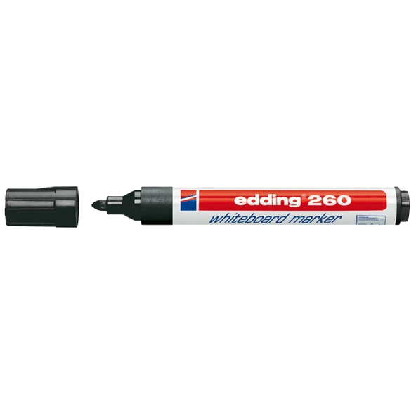 Edding E-260 Siyah Tahta Kalemi 10 Lu Ed26001 (1 Paket 10 Adet) ürün görseli 1