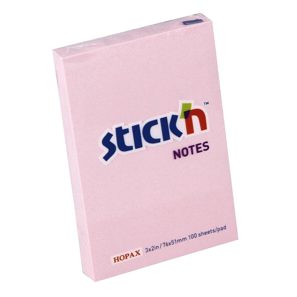 Hopax Stickn 21145 Yapışkanlı Not Kağıdı 100 Yaprak 76X51 Mm Pastel Pembe (12 Koçan) ürün görseli 1