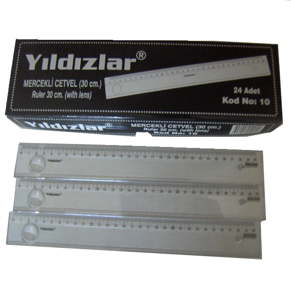 Yıldızlar Kod:010 Mercekli Cetvel Plastik 30 Cm ürün görseli 1