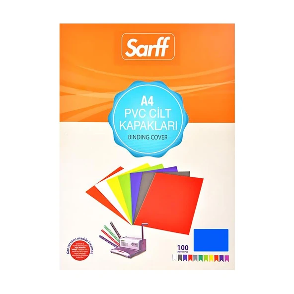 Sarff A-4 Cilt Kapağı 160 Micron Mavi 100 Lü (1 Paket 100 Adet) ürün görseli 1