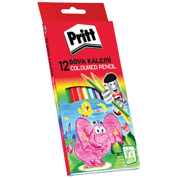 Pritt 12 Renk Boya Kalemi 1/1 Karton Kutu Tam Boy 1219734 ürün görseli 1