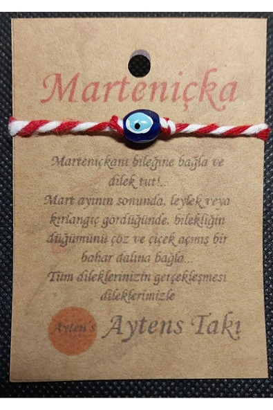 Marteniçka dilek şans bilekliği  nazar boncuklu ürün görseli 1
